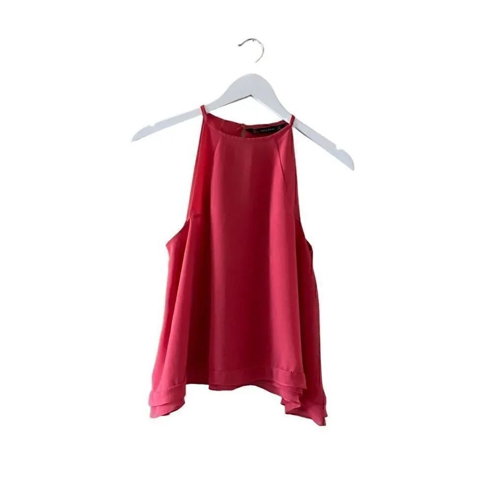 Zara Women’s Pink Lined Oversized Minimalist Bohemian  Button Keyhole SZ S #1157